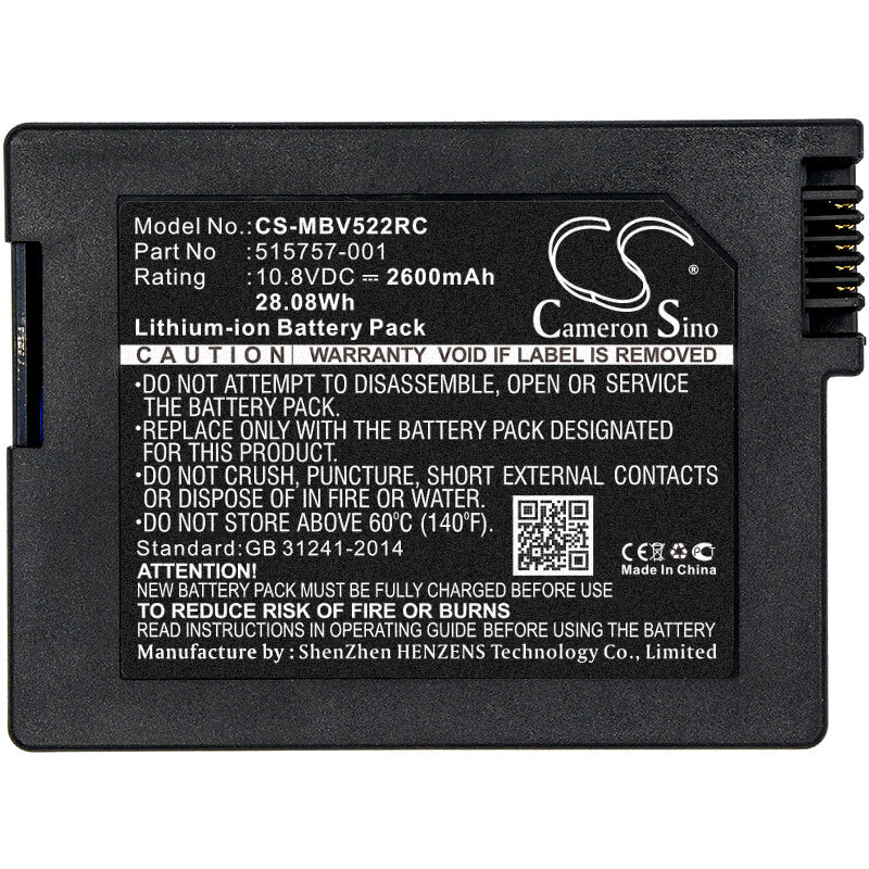 10.8V, 2600mAh, Li-ion Battery fits Motorola, Sbv5220, Sbv5221, 28.08Wh