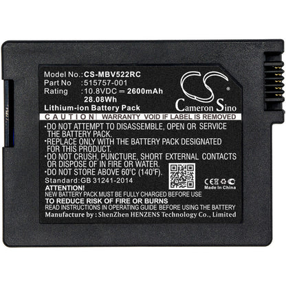 10.8V, 2600mAh, Li-ion Battery fits Motorola, Sbv5220, Sbv5221, 28.08Wh