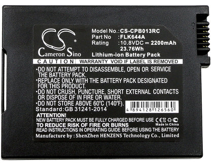 10.8V, 2200mAh, Li-ion Battery fits Foxlink, Flk644a, 23.76Wh