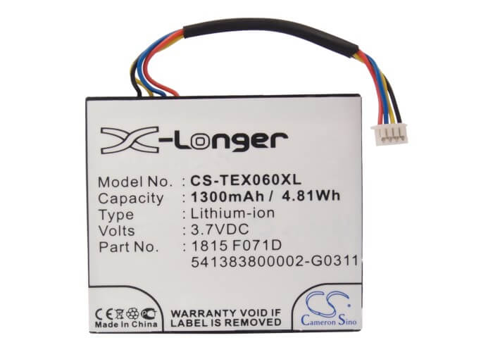 3.7V, 1300mAh, Li-ion Battery fits Texas Instruments, N2/ac/2l1/a, Ti-84 C Silver, 4.81Wh