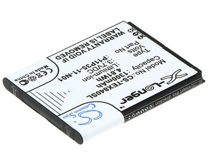 3.7V, 1300mAh, Li-ion Battery fits Texas Instruments, Select Ti-nspire Cx, Ti Nspire Cx, 4.81Wh