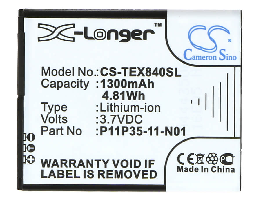 3.7V, 1300mAh, Li-ion Battery fits Texas Instruments, Select Ti-nspire Cx, Ti Nspire Cx, 4.81Wh
