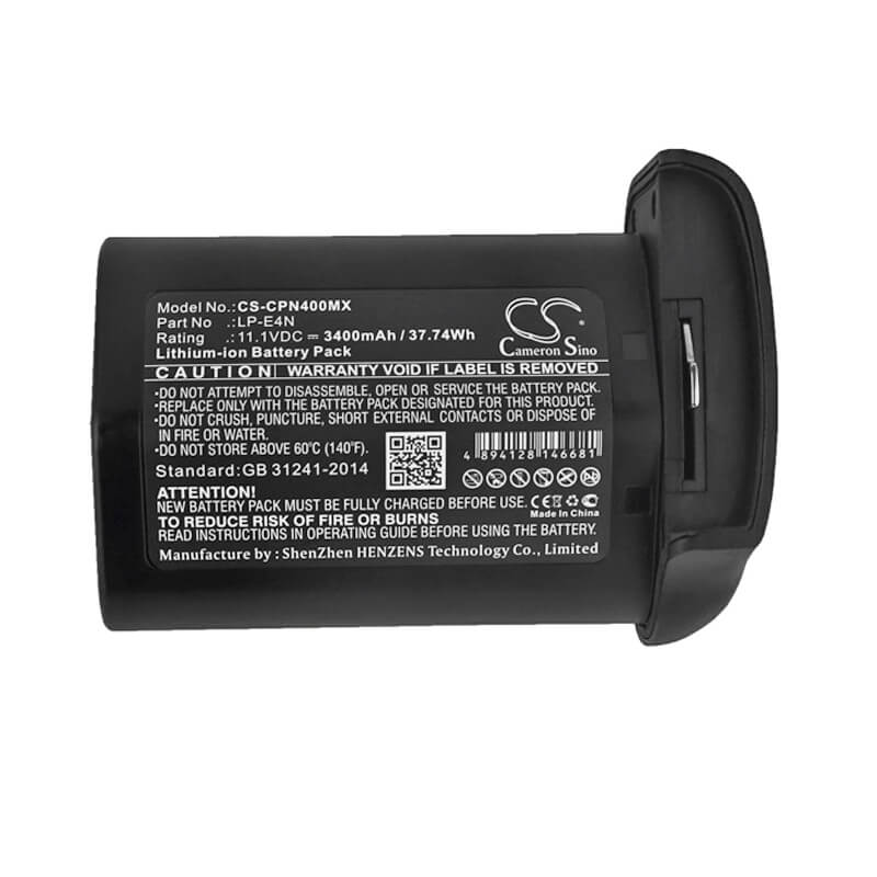 11.1V, 3400mAh, Li-ion Battery fits Canon, 1d Mark 3, 1d Mark 4, 37.74Wh