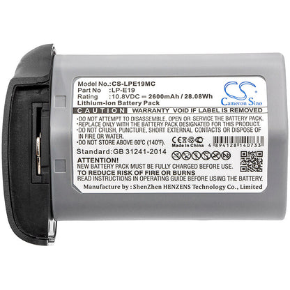 10.8V, 2600mAh, Li-ion Battery fits Canon, 1d Mark 3, 1d Mark 4, 28.08Wh