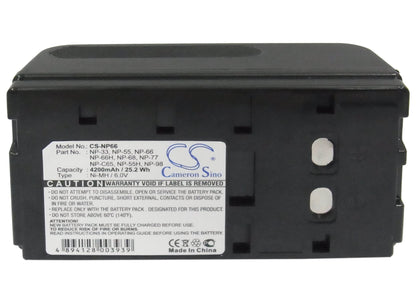 6.0V, 4200mAh, Ni-MH Battery fits Fuji, 8ff60, Cvc-600, 25.2Wh