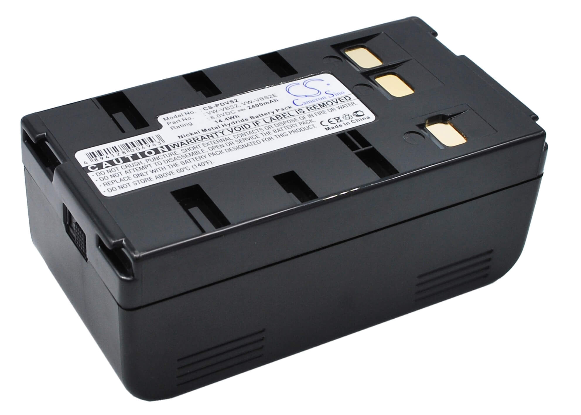 6.0V, 2400mAh, Ni-MH Battery fits Panasonic, Nv-3ccd1, Nv-61, 14.4Wh