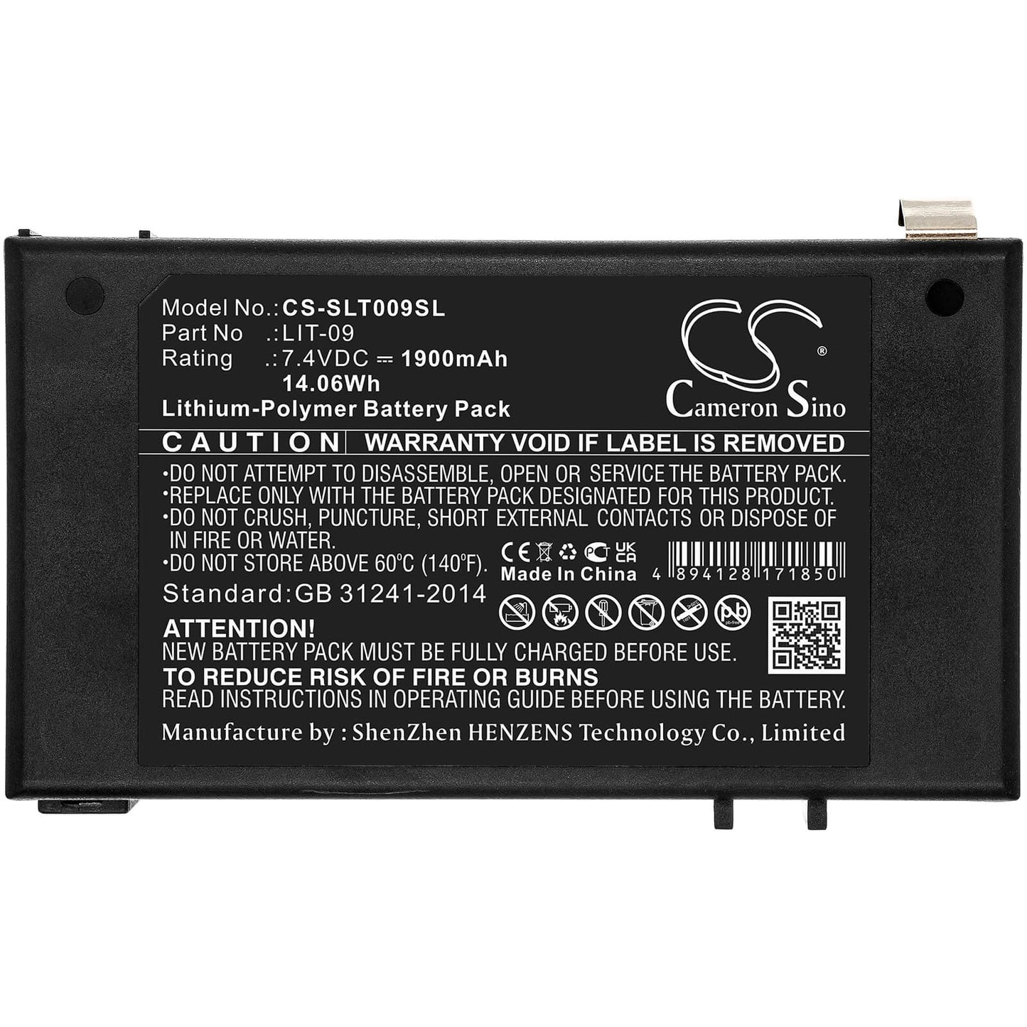 7.4V, 1900mAh, Li-Polymer Battery fits Spypoint, Bloc Pile, Link-s-dark, 14.06Wh