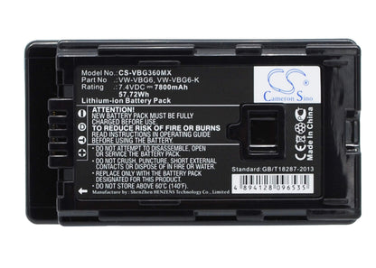 7.4V, 7800mAh, Li-ion Battery fits Panasonic, Ag-ac130, Ag-ac130a, 57.72Wh