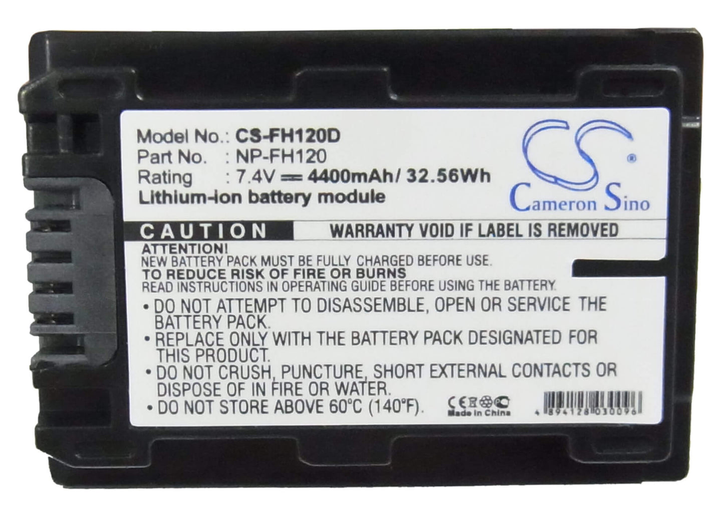 7.4V, 4400mAh, Li-ion Battery fits Sony, Cr-hc51e, Dcr-30, 32.56Wh