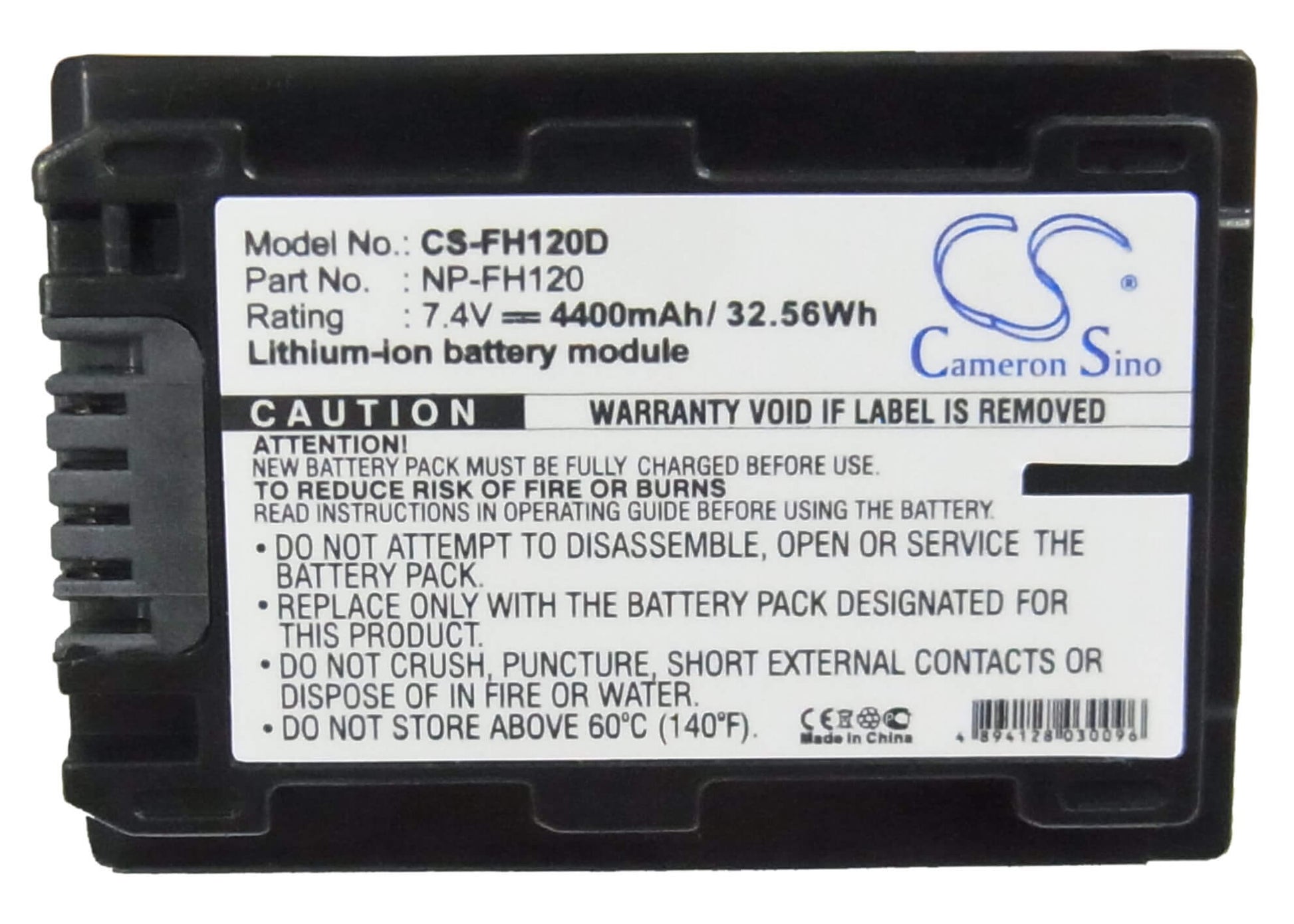 7.4V, 4400mAh, Li-ion Battery fits Sony, Cr-hc51e, Dcr-30, 32.56Wh