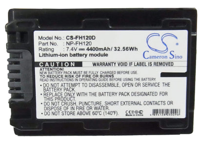 7.4V, 4400mAh, Li-ion Battery fits Sony, Cr-hc51e, Dcr-30, 32.56Wh