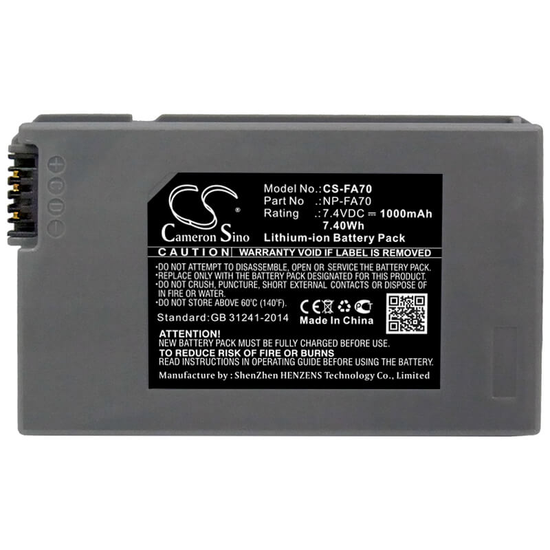 7.4V, 1000mAh, Li-ion Battery fits Sony, Dcr-dvd7, Dcr-dvd7e, 7.4Wh