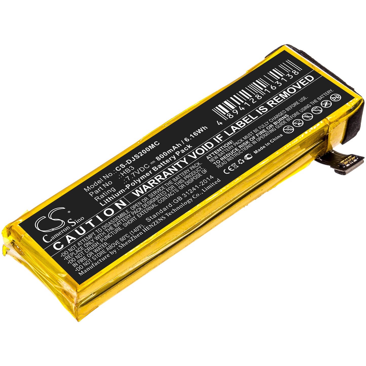 7.7V, 800mAh, Li-Polymer Battery fits Dji, Osmo Pocket, Osmo Pocket 2, 6.16Wh