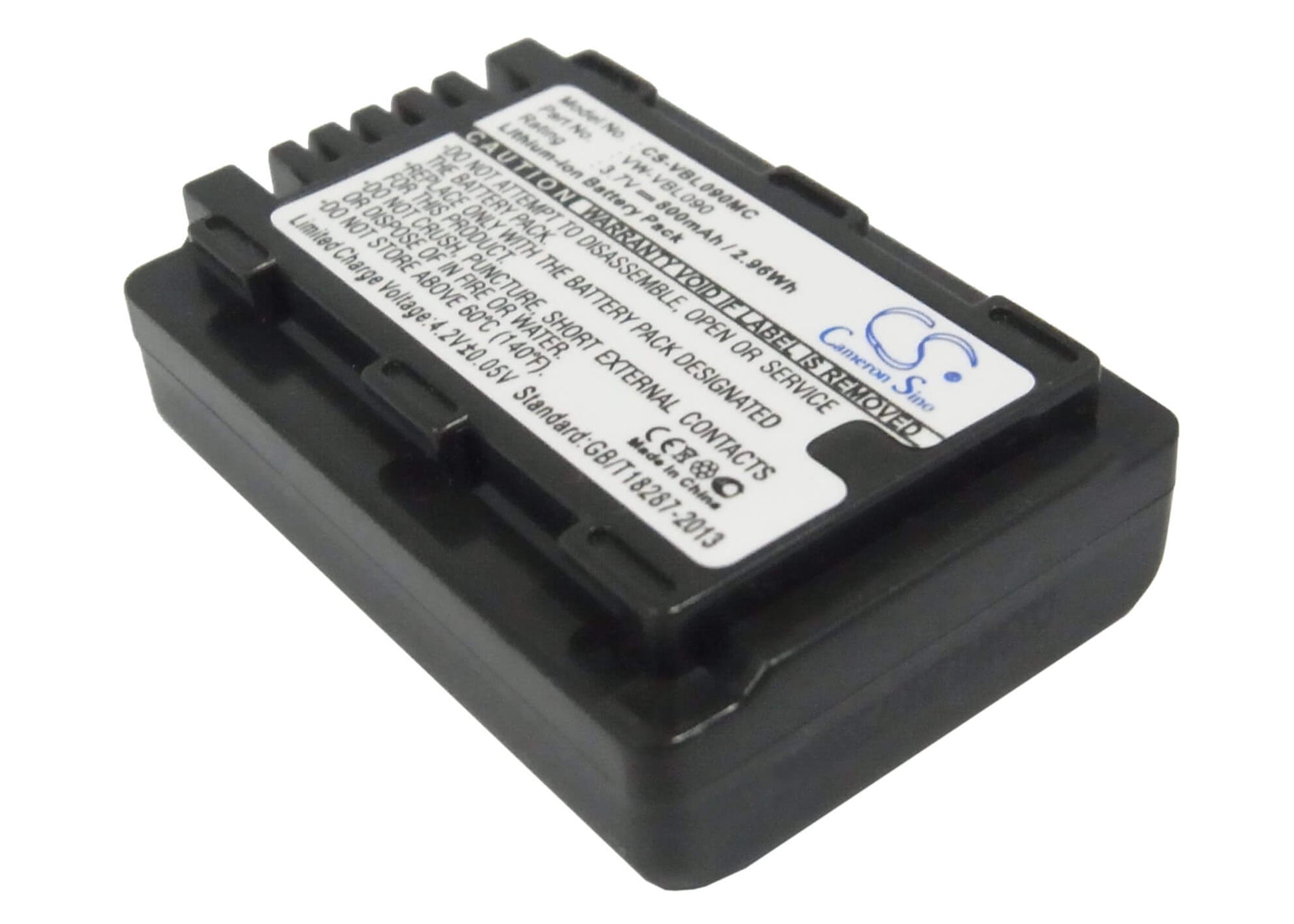 3.7V, 800mAh, Li-ion Battery fits Panasonic, Hdc-hs60k, Hdc-sd40, 2.96Wh