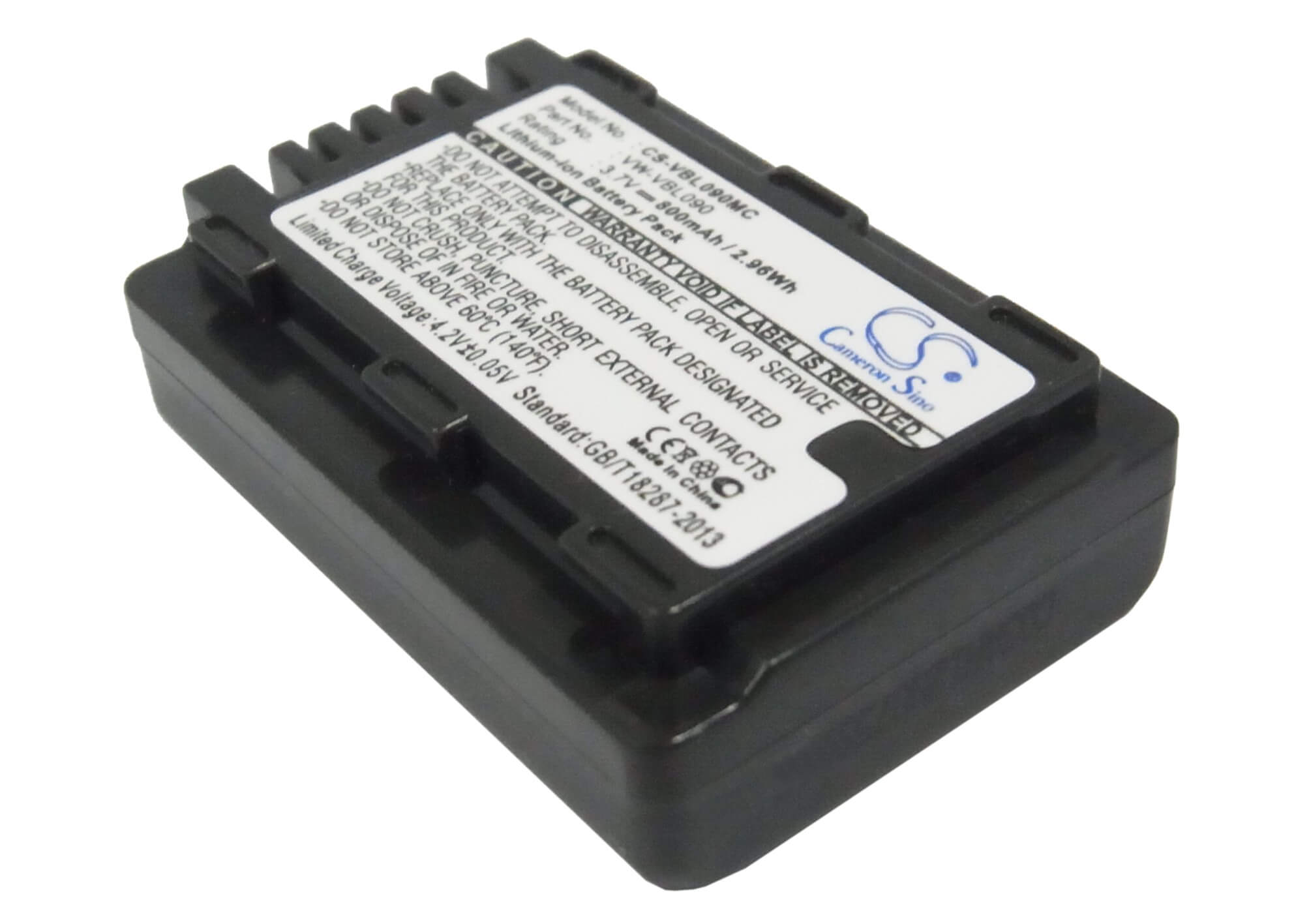 3.7V, 800mAh, Li-ion Battery fits Panasonic, Hdc-hs60k, Hdc-sd40, 2.96Wh