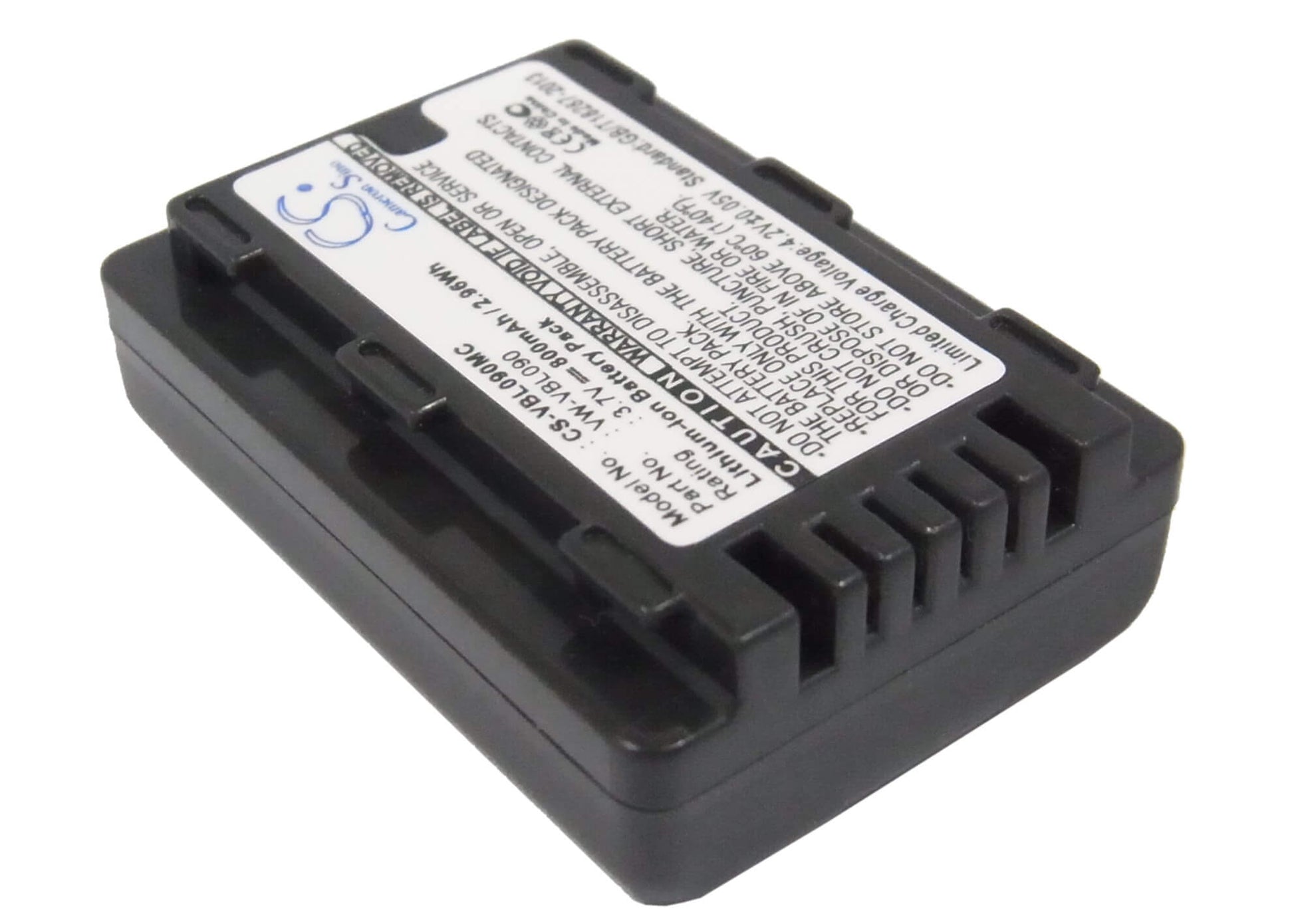 3.7V, 800mAh, Li-ion Battery fits Panasonic, Hdc-hs60k, Hdc-sd40, 2.96Wh