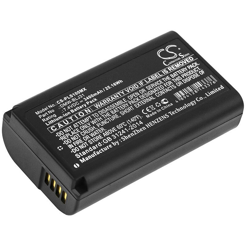7.4V, 3400mAh, Li-ion Battery fits Panasonic, Lumix Dc-s1, Lumix Dc-s1r, 25.16Wh