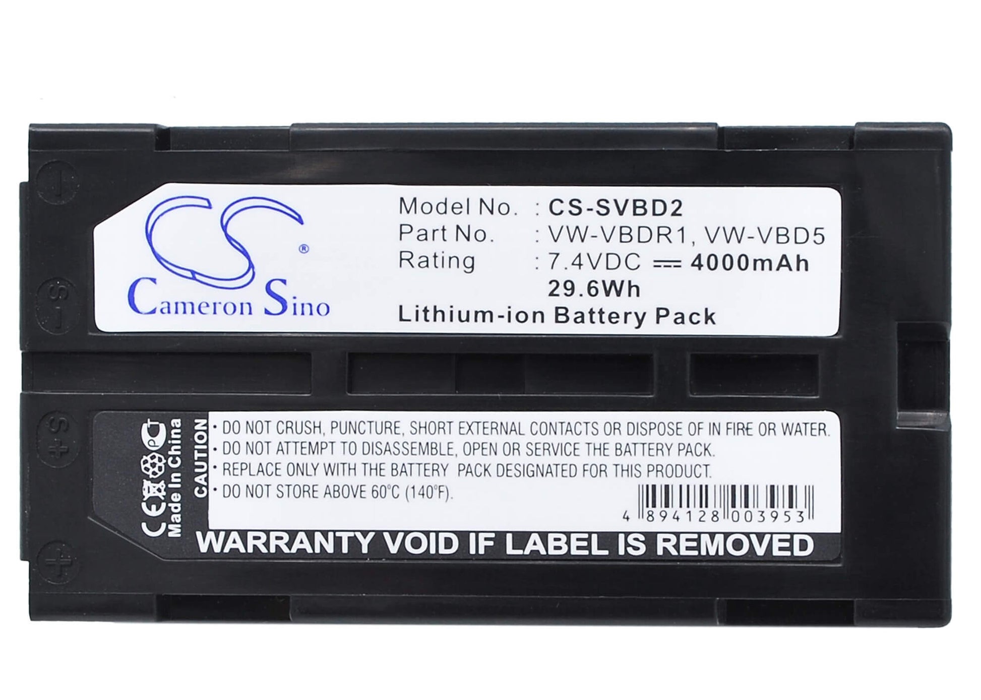 7.4V, 4000mAh, Li-ion Battery fits Canon, Es-300v, Es-4000, 29.6Wh