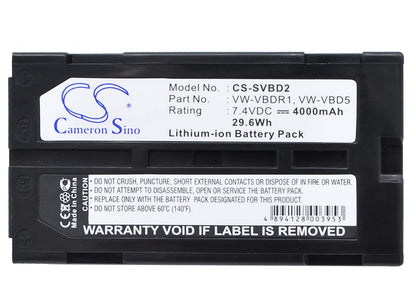 7.4V, 4000mAh, Li-ion Battery fits Canon, Es-300v, Es-4000, 29.6Wh