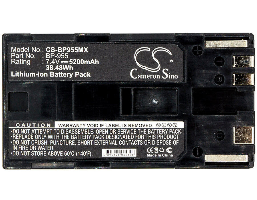 7.4V, 5200mAh, Li-ion Battery fits Canon, Eos C100, Eos C100 Mark Ii, 38.48Wh