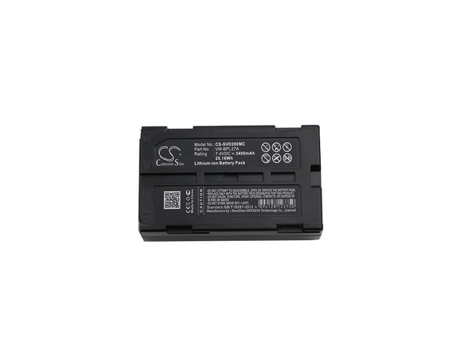 7.4V, 3400mAh, Li-ion Battery fits Hitachi, Vlh100l, Vm645la, 25.16Wh