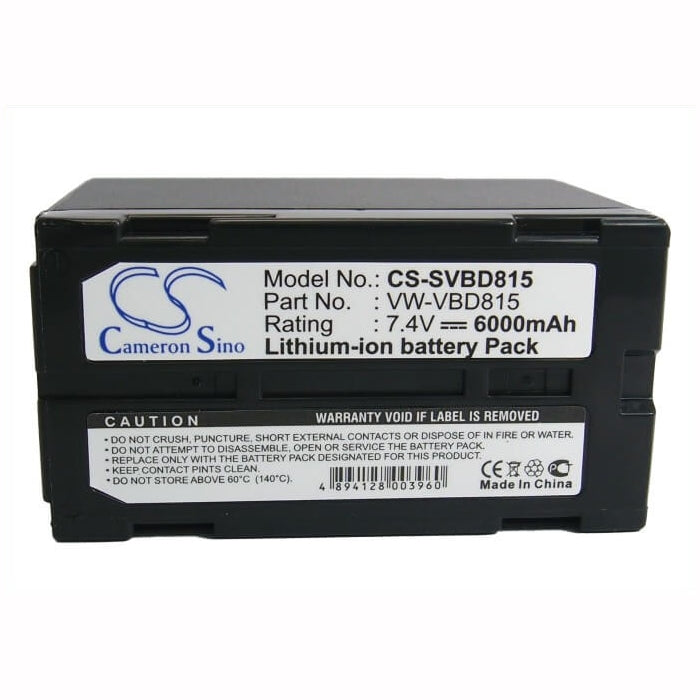 7.4V, 6000mAh, Li-ion Battery fits Panasonic, Nv-dx100, 44.4Wh
