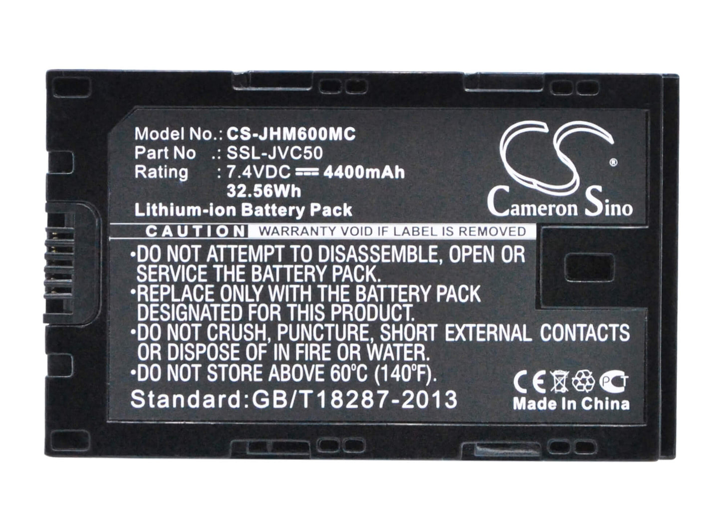 7.4V, 4400mAh, Li-ion Battery fits Jvc, Gy-hm200, Gy-hm200e, 32.56Wh