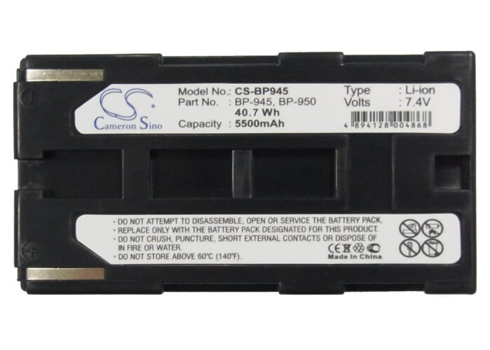 7.4V, 5500mAh, Li-ion Battery fits Canon, C2, E1, 40.7Wh