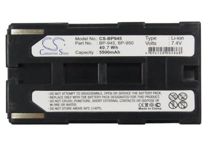 7.4V, 5500mAh, Li-ion Battery fits Canon, C2, E1, 40.7Wh