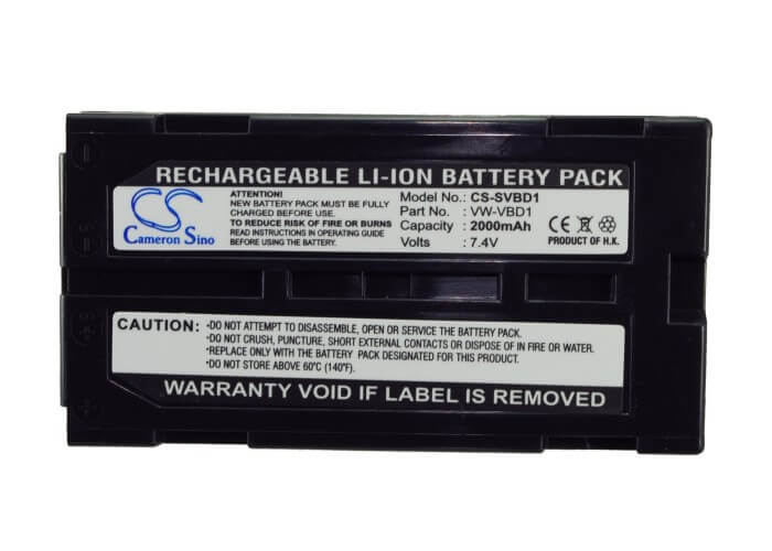 7.4V, 2000mAh, Li-ion Battery fits Jvc, Gr-dls1u, Gr-dv9000, 14.8Wh