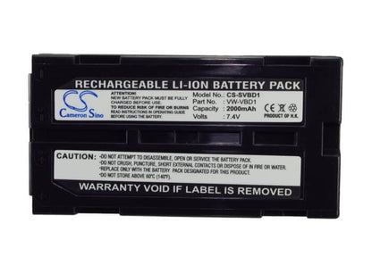 7.4V, 2000mAh, Li-ion Battery fits Jvc, Gr-dls1u, Gr-dv9000, 14.8Wh