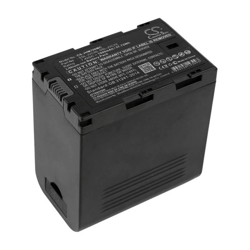 Camera 7.4V, 7800mAh, Li-ion Battery fits Jvc, SSL-JVC70, Gy-hm200e, 57.72Wh