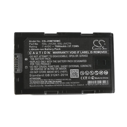 Camera 7.4V, 7800mAh, Li-ion Battery fits Jvc, SSL-JVC70, Gy-hm200e, 57.72Wh