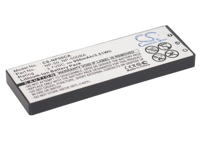 3.7V, 950mAh, Li-ion Battery fits Casio, Exilim Ex-v7, Exilim Ex-v7sr, 3.515Wh