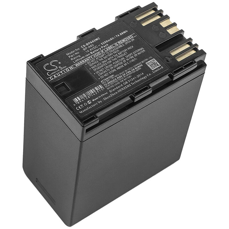 14.4V, 5200mAh, Li-ion Battery fits Canon, Ca-cp200l, Eos C200, 74.88Wh