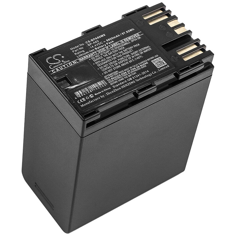 Camera 14.4V, 6800mAh, Li-ion Battery fits Canon, BP-A60, Ca-cp200l, Eos C200, 97.92Wh