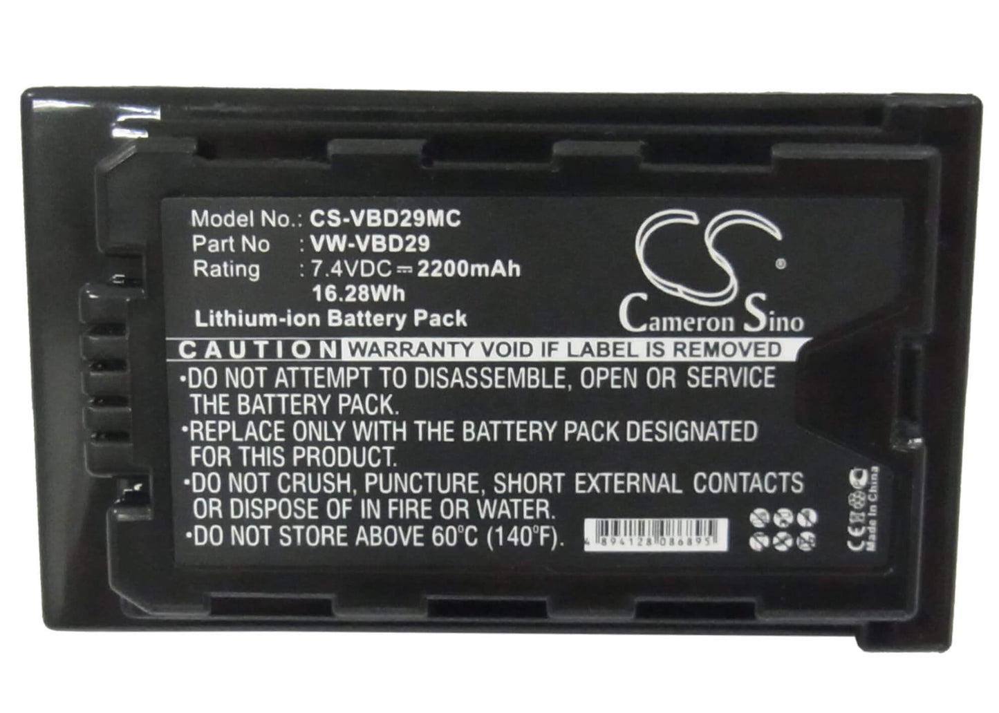 7.4V, 2200mAh, Li-ion Battery fits Panasonic, Aj-px270, Aj-px298, 16.28Wh