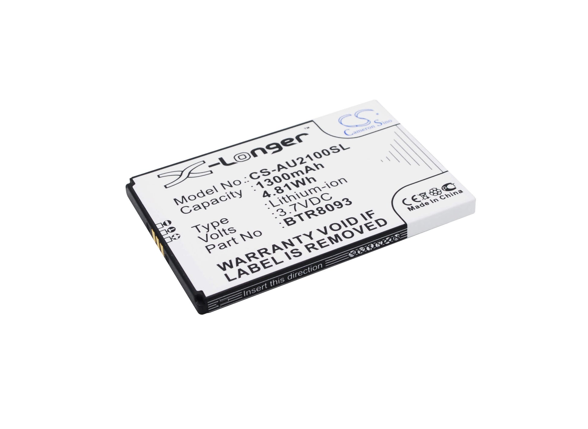 Camera 3.7V, 1300mAh, Li-ion Battery fits Utstarcom, Adr-2100, Adr2100mvo, 4.81Wh