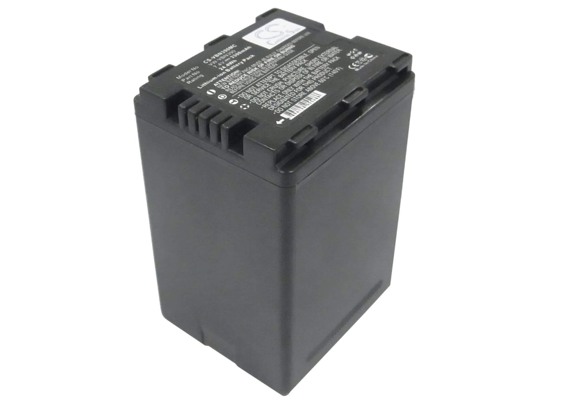 7.4V, 3300mAh, Li-ion Battery fits Panasonic, Hc-x900, Hc-x900m, 24.42Wh