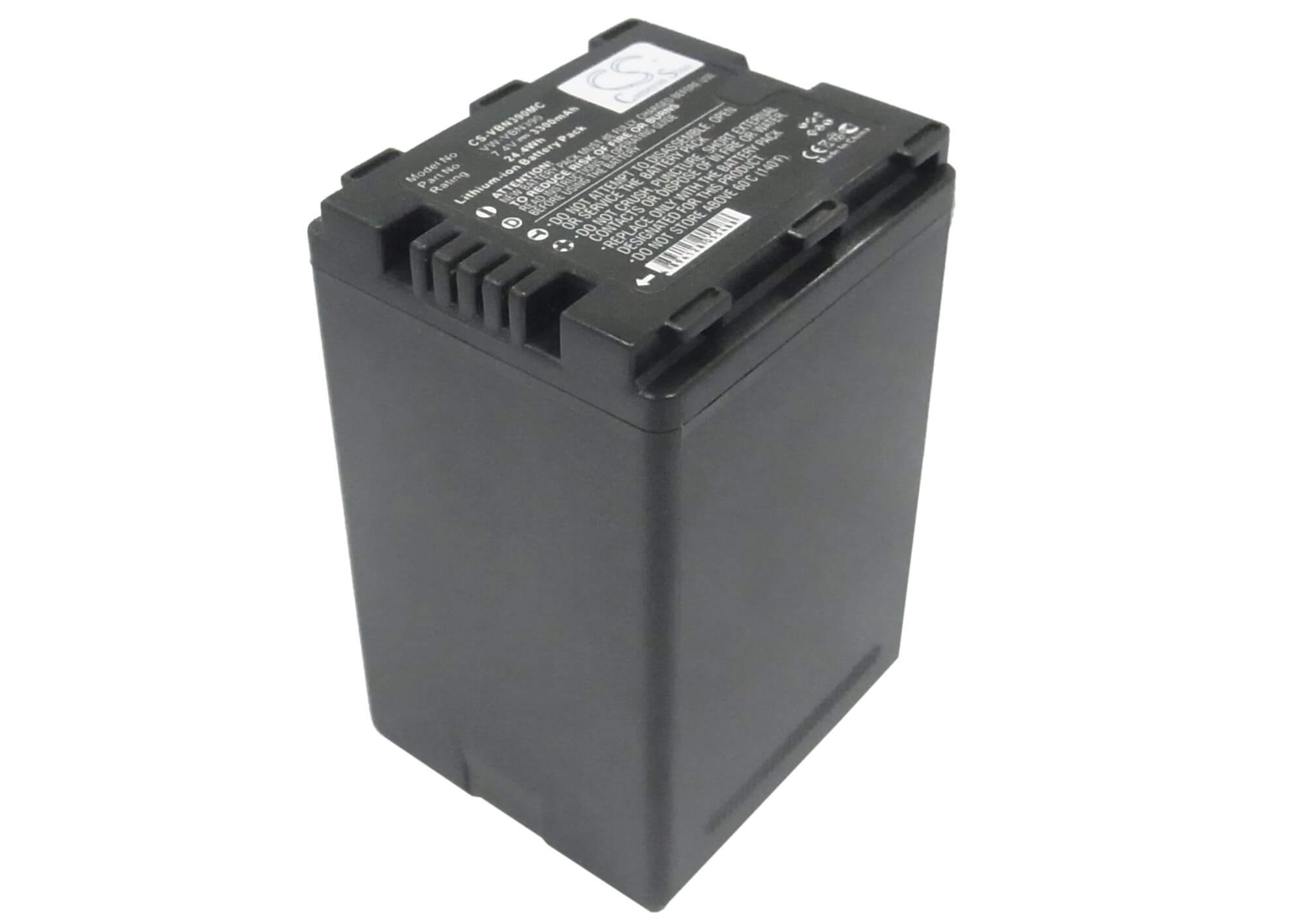 7.4V, 3300mAh, Li-ion Battery fits Panasonic, Hc-x900, Hc-x900m, 24.42Wh