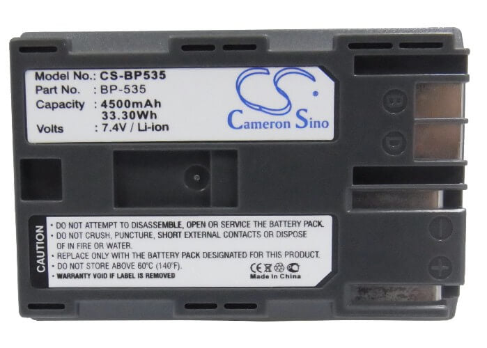 7.4V, 4500mAh, Li-ion Battery fits Canon, Dm-mv100x, Dm-mv100xi, 33.3Wh