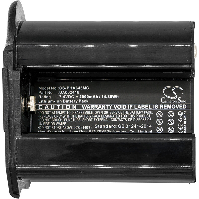 7.4V, 2000mAh, Li-ion Battery fits Phase One, 645af, 645afii, 14.8Wh