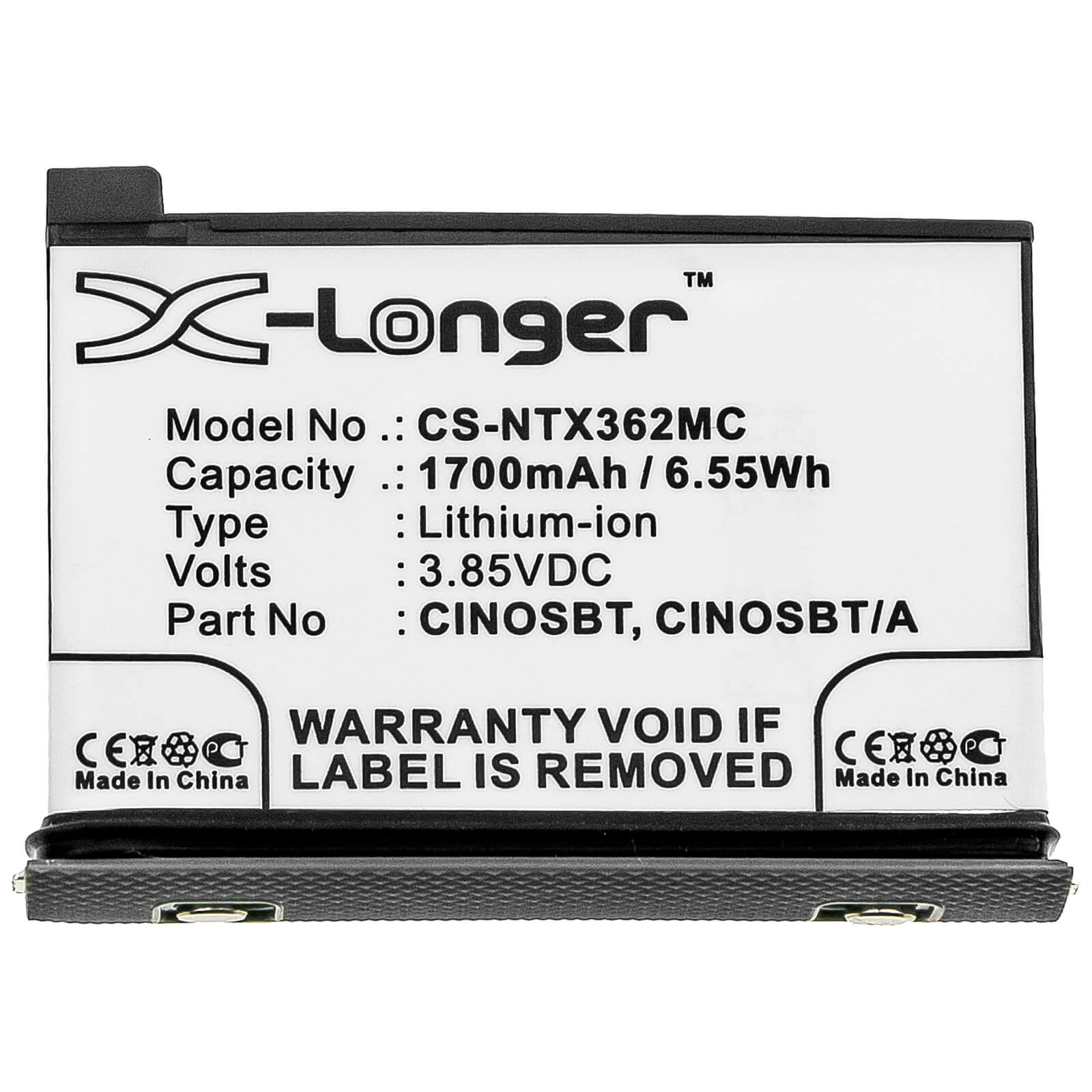 3.85V, 1700mAh, Li-ion Battery fits Insta360, One X2, 6.545Wh