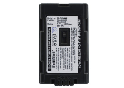 7.4V, 5400mAh, Li-ion Battery fits Panasonic, Ag-ac-90, Ag-dvc180a, 39.96Wh