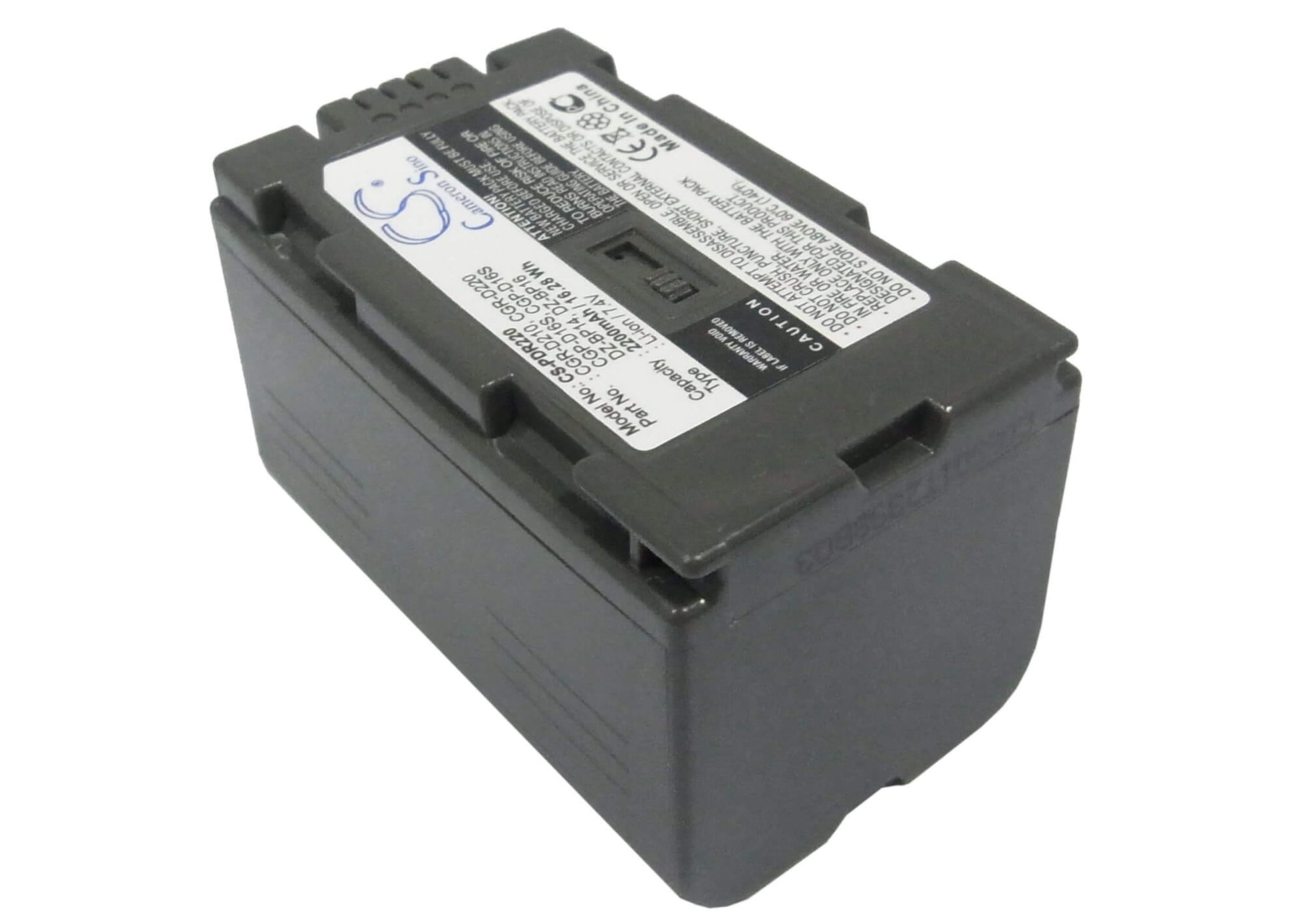 7.4V, 2200mAh, Li-ion Battery fits Panasonic, Ag-dvc15, Ag-dvc32, 16.28Wh