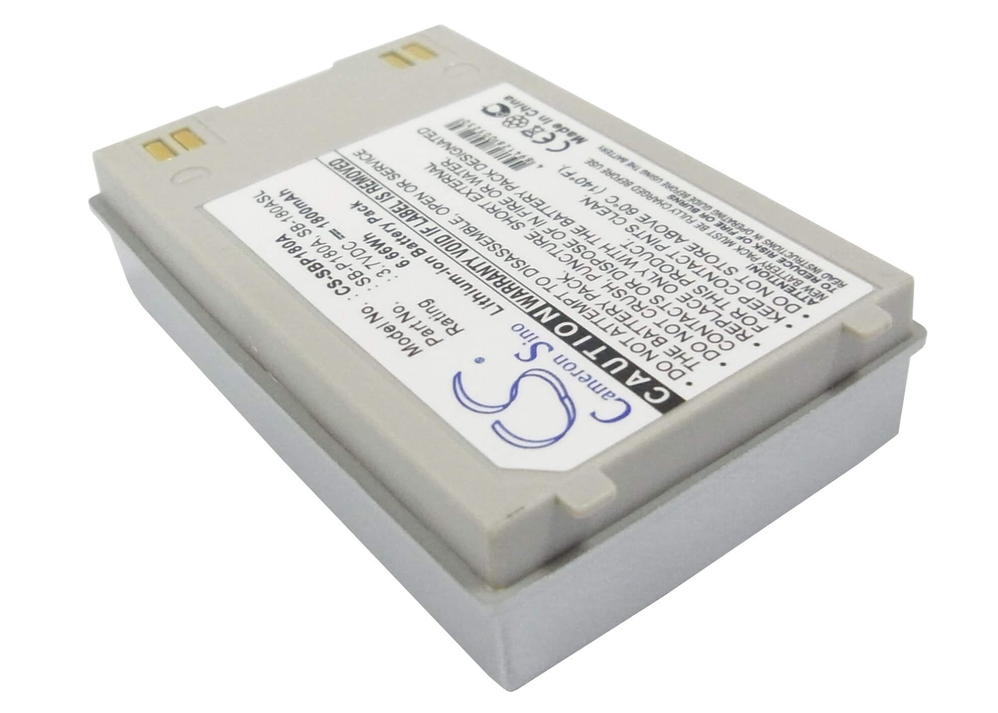 3.7V, 1800mAh, Li-ion Battery fits Samsung, Sc-mm10, Sc-mm10bl, 6.66Wh