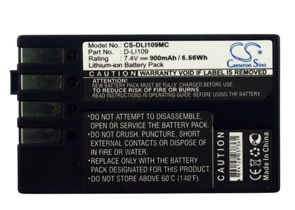 7.4V, 900mAh, Li-ion Battery fits Pentax, K2, K-2, 6.66Wh