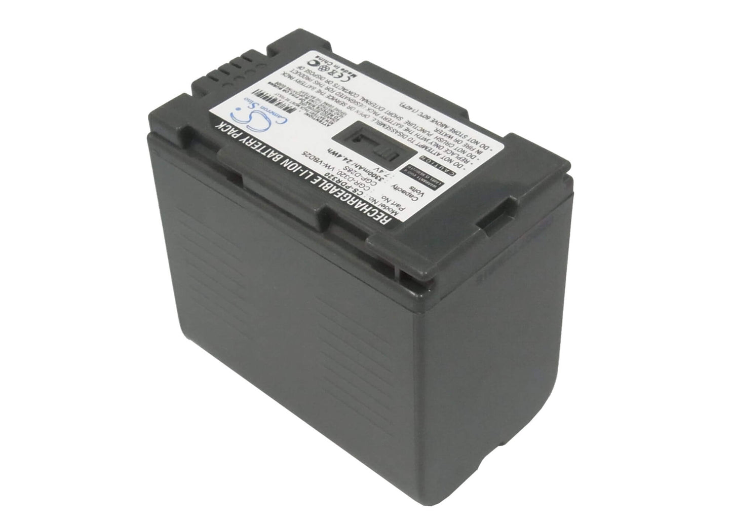 7.4V, 3300mAh, Li-ion Battery fits Panasonic, Ag-dvc15, Cgr-d28a/1b, 24.42Wh