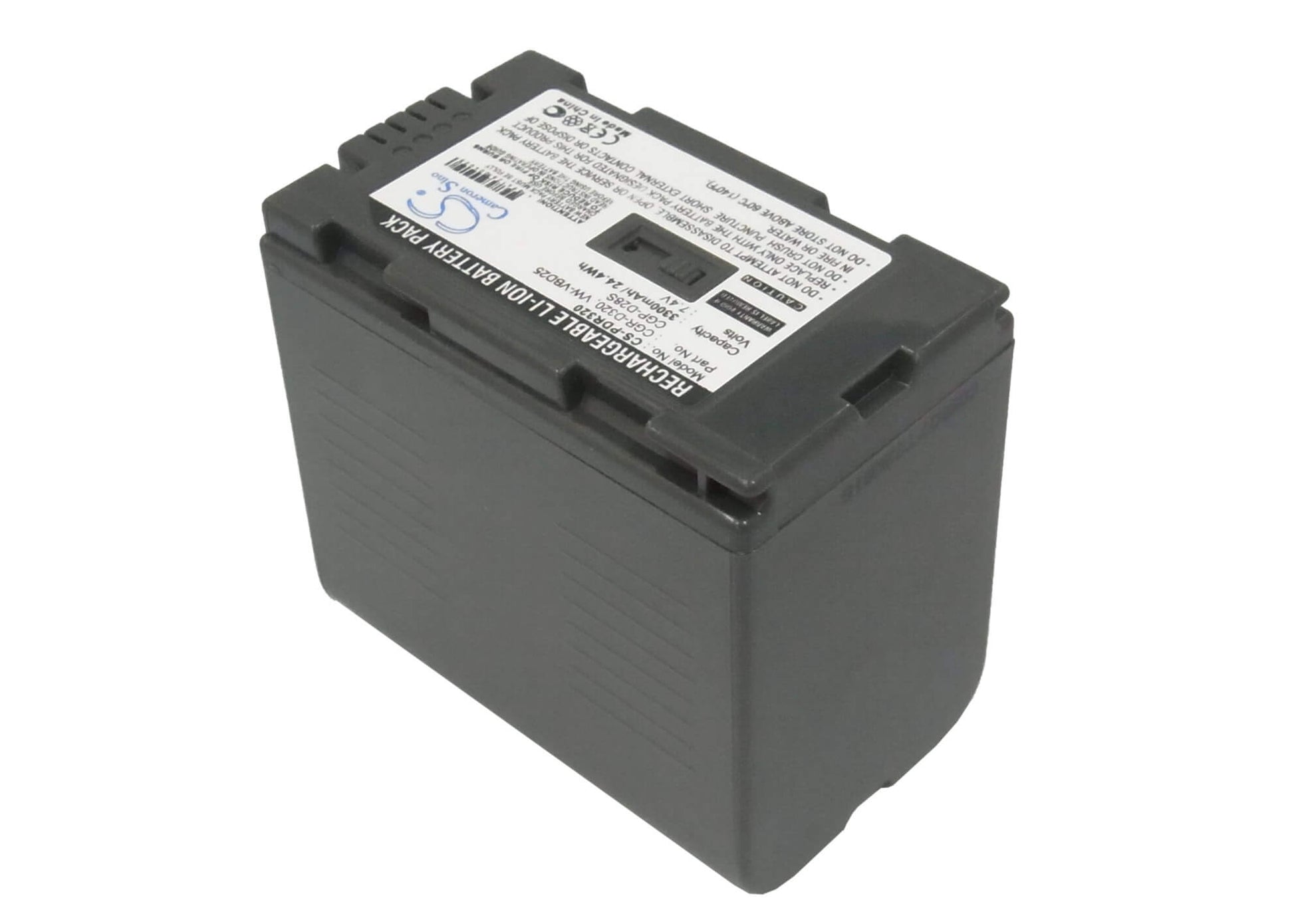 7.4V, 3300mAh, Li-ion Battery fits Panasonic, Ag-dvc15, Cgr-d28a/1b, 24.42Wh