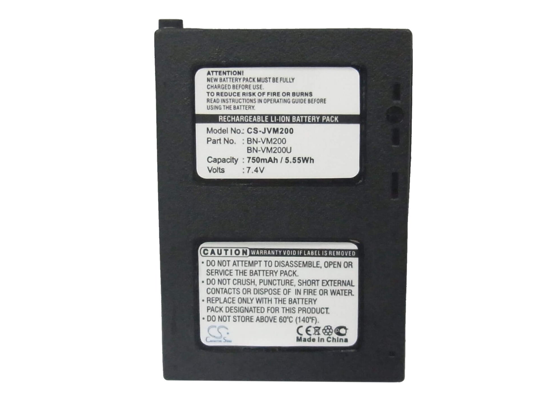 7.4V, 750mAh, Li-ion Battery fits Jvc, Gz-mc100, Gz-mc100ek, 5.55Wh
